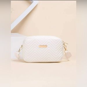 NWT - Women white faux leather crossbody bag